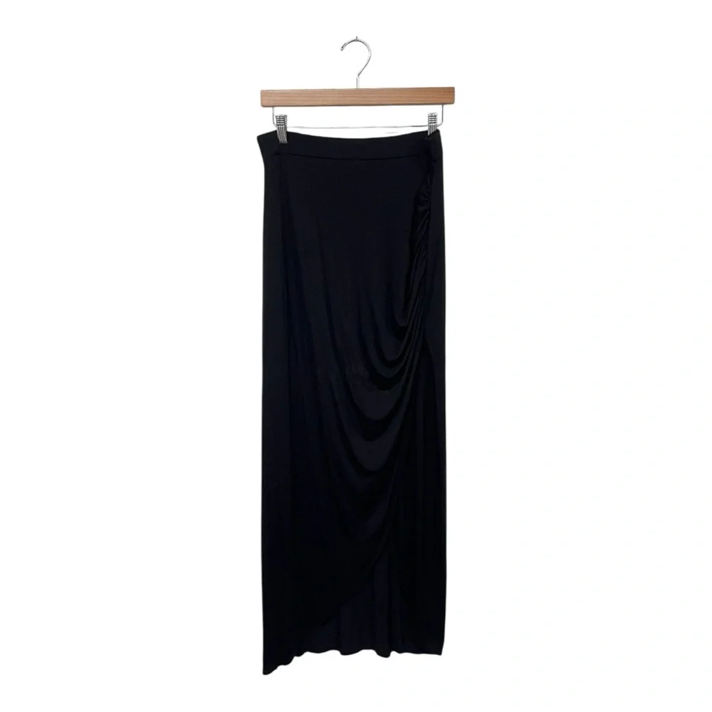 Worthington | Black Pull On Side Ruching Long Maxi Wrap Style stretch Jersey 8